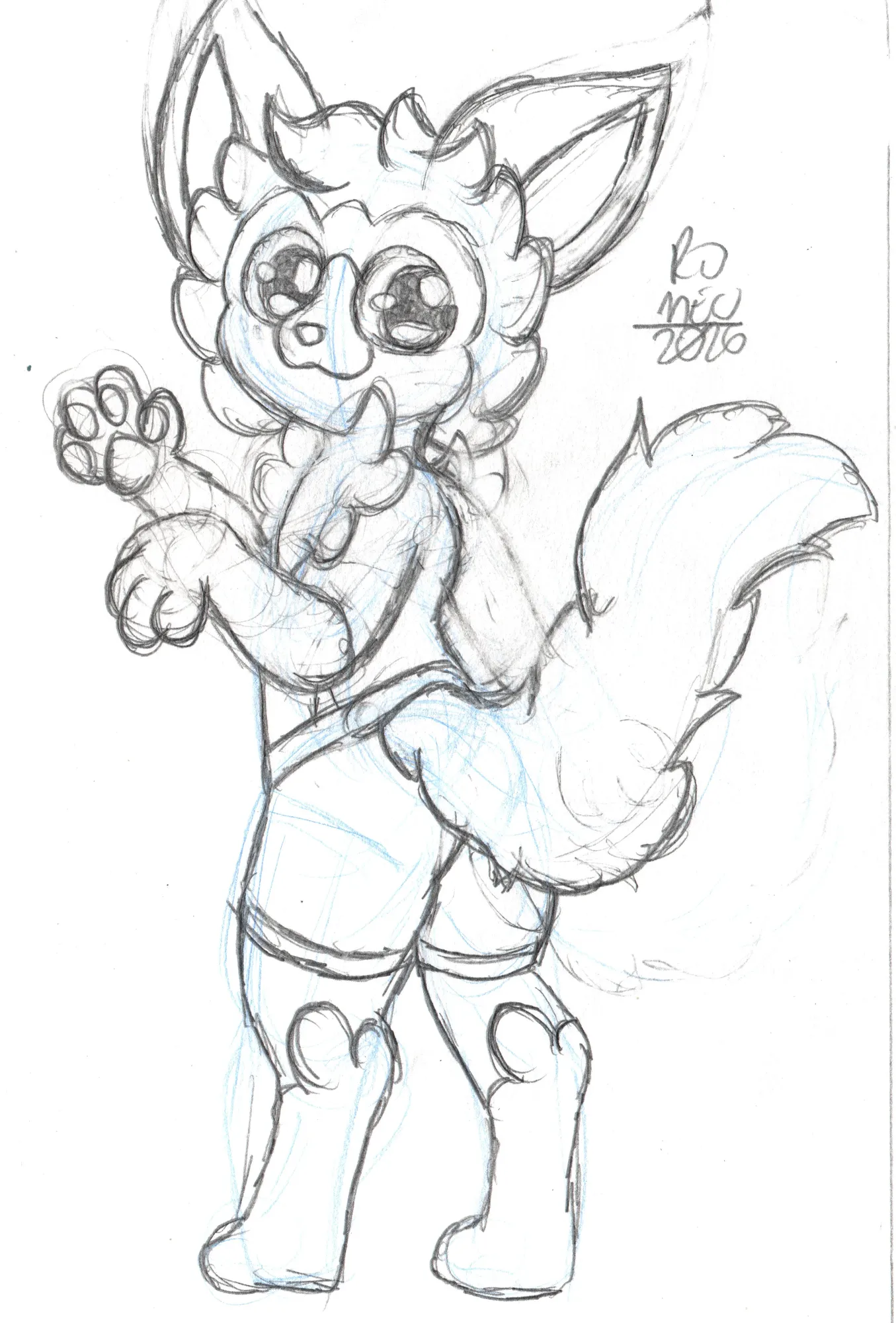 Apenas o Wonny levemente de costas e olhando para o espectador, acenando para você.