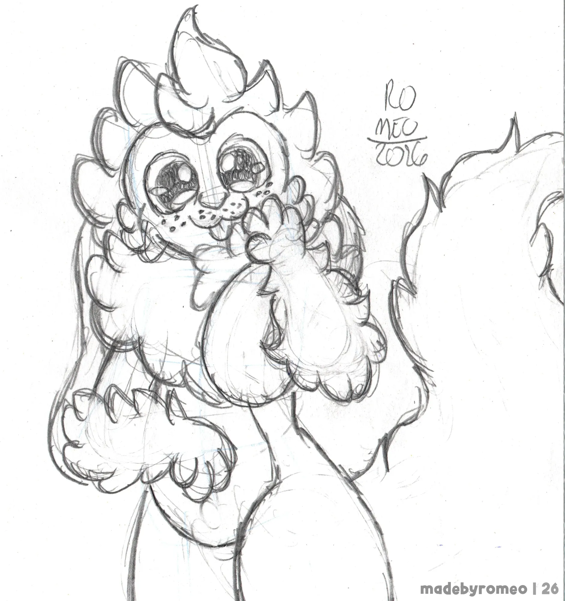 O Romeo olhando para você e com a pata no rosto. Eu amei isso