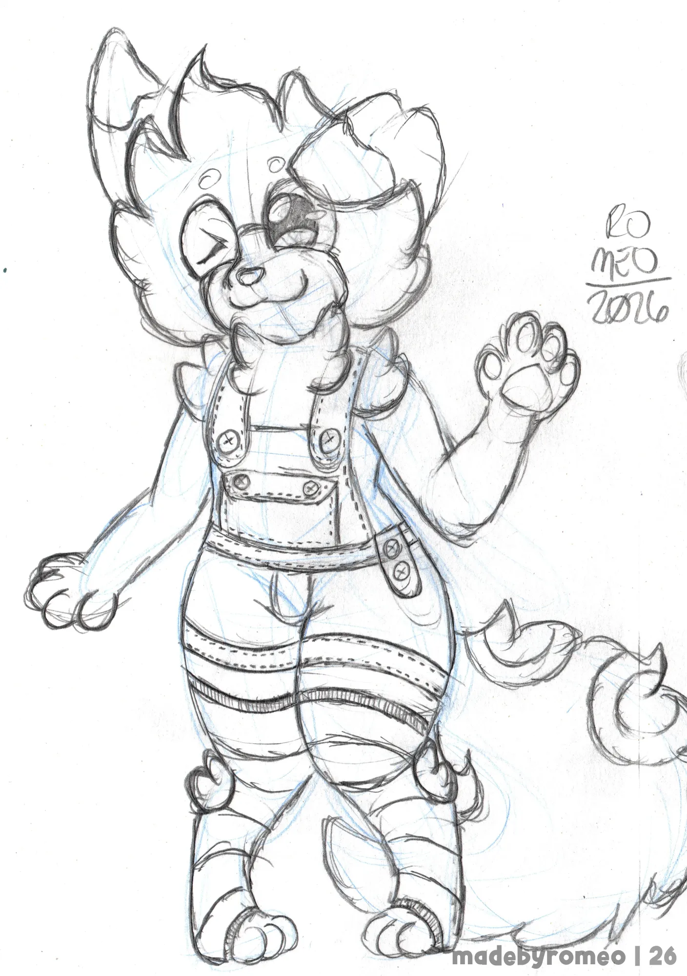 Um desenho para um artista que eu gosto muito: Myra. Acho que ele ficou fofo com as roupas do Romeo