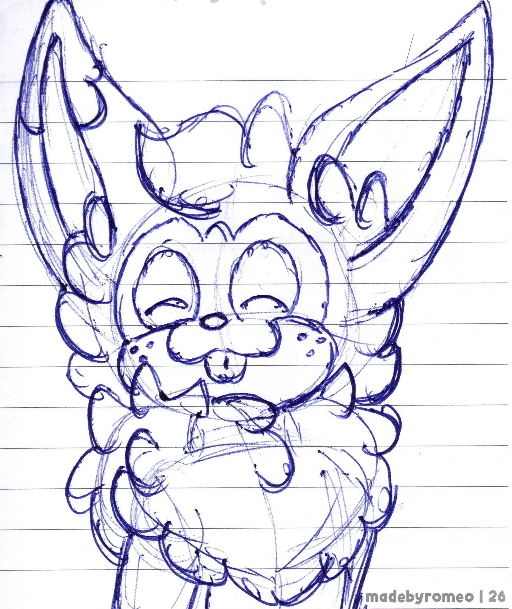 Apenas o Cannella de olhos fechados e mostrando a língua