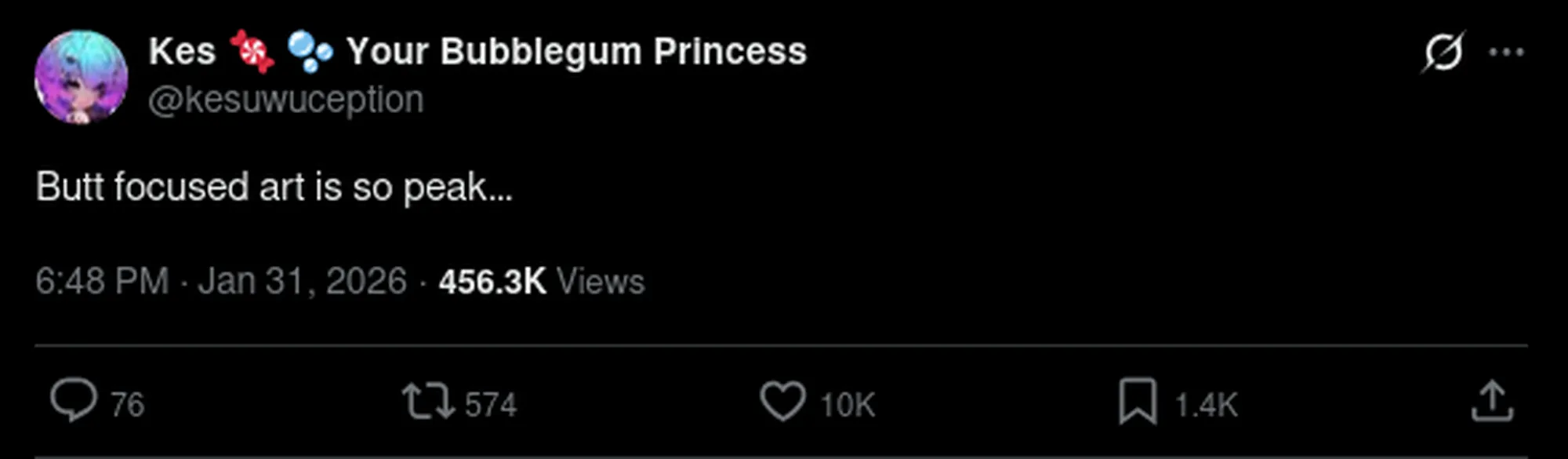 Arte focada em bundas é tão genial… Concordo.